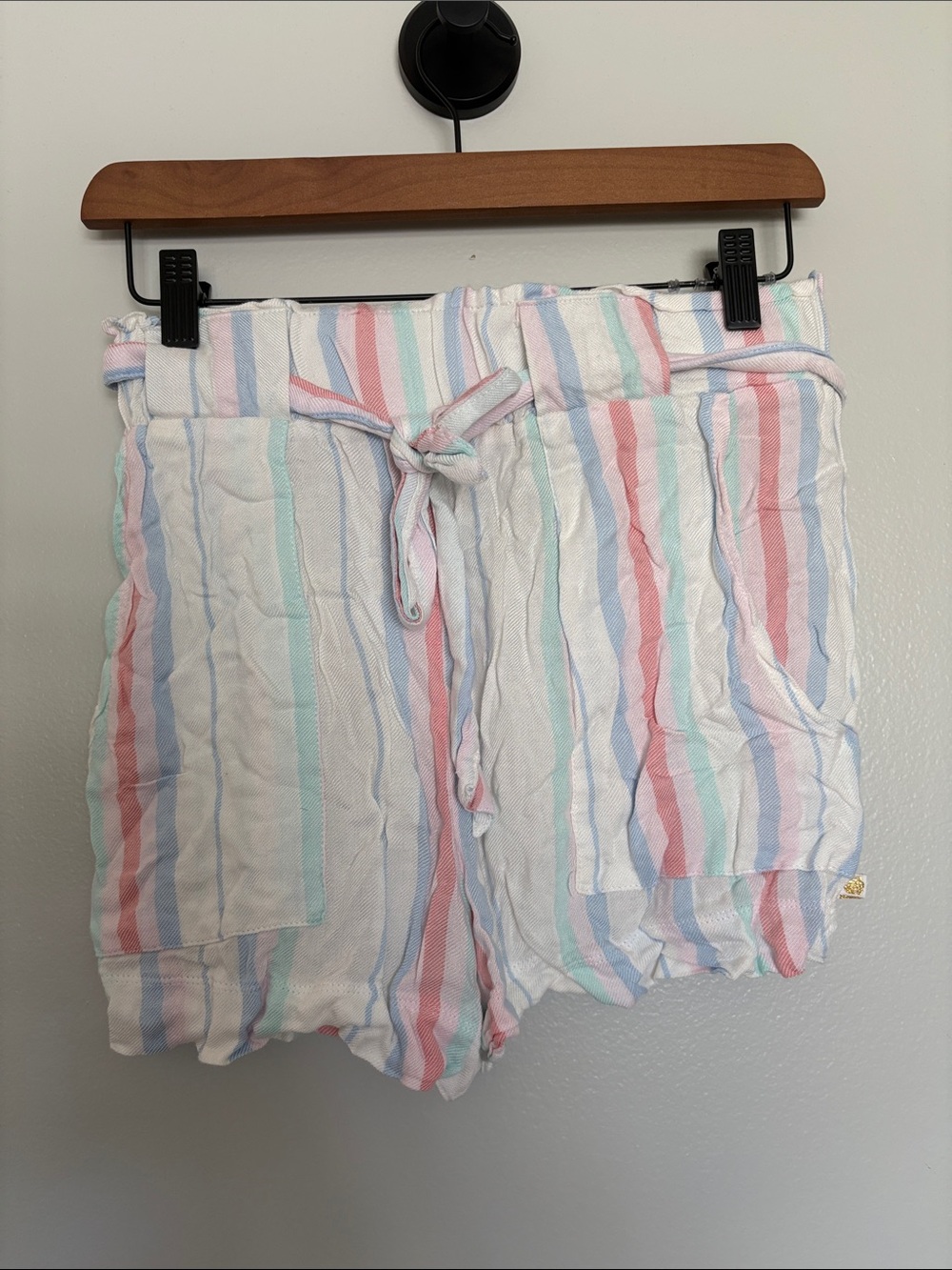 La Vie En Rose Pastel Multistripe Tie-Waist Shorts